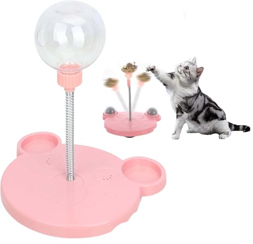 Leaking Treats Ball Pet Feeder Toy,Cat Treat Dispenser,Multifunctional Leakage Food for Cats Dogs,Funny Pet Leaking Ball Cat Dog Slow Feeders (pink) von Heyhaho