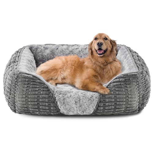 Heymamba Extra großes Hundebett mit rutschfester Unterseite, für Labrador, Deutscher Schäferhund, 89 x 64 x 23 cm von Heymamba