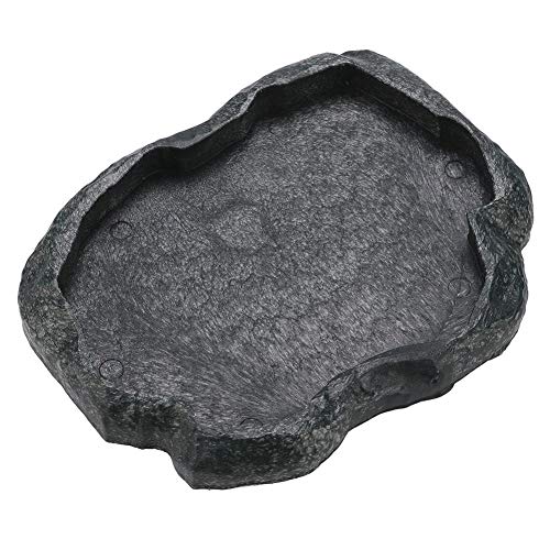 Hffheer Wasserschale für Reptilien, langlebig, Rock Feeder Bowl, Schildkröte, Eidechsenharz, Wasserschüssel, Reptilien, Terrarium, Futterschale (S-grün) von Pssopp