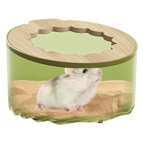 HgbfMij Hamster-Badezimmerbox,Hamster-Sand-Badebehälter | Hamsterbadewanne - Reinigungs- und Badezubehör, Stabiler Hamster-Sandkasten, Sandbad, Hamsterdeckel, transparentes Design für Zwerghamster von HgbfMij