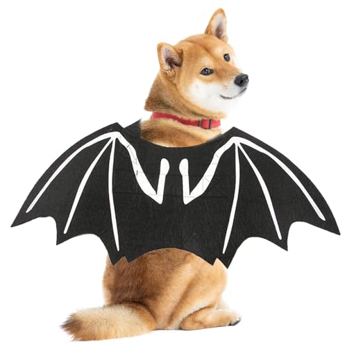 HgbfMij Hunde-Halloween-Kostüm,Halloween-Hunde-Fledermausflügel - Im Dunkeln leuchtendes Haustier-Cosplay-Kostüm | Kleine bis große Haustiere, Festliche Mystery-Bekleidung, realistische Verkleidung von HgbfMij