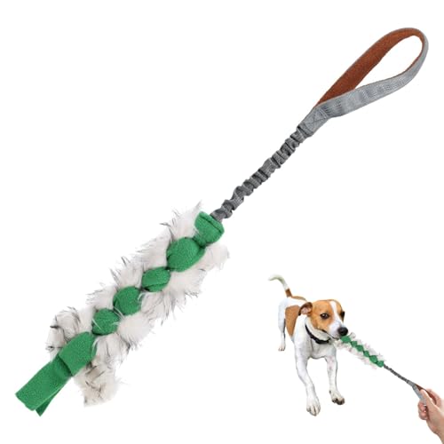 HgbfMij Tauziehen Hundespielzeug,Hundeziehspielzeug,Interaktives Kauseil für Hunde, quietschendes Beißspielzeug für Hunde | Pet Supplies Welpen-Seilspielzeug mit elastischem Kordelzug, interaktives von HgbfMij