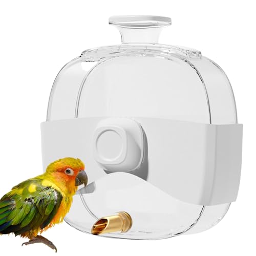 HgbfMij Vogelwasserspender, Vogelkäfig-Wasserspender | Wasserspender für Sittiche, Vogeltränke | 450 ml Futterspender, Trinker, Wasserspender, automatischer Vogelfutterspender, transparent, von HgbfMij