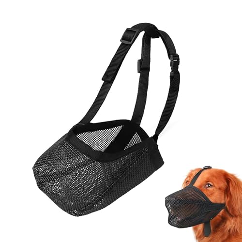 Maulkörbe für Hunde Black Mesh Hundemaulkorb Verstellbarer Hundemaulkorb für Mittlere Hunde Fressschutz für Hunde Giftköderschutz Hund Anti-beißen und Anti-lecken All-Inclusive Maulkorb (XL Größe) von HhBdy