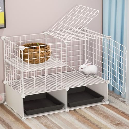 kaninchenställe Häschen-Auslaufkäfig,Kaninchenkäfig For Den Innenbereich,Hasenstall – Meerschweinchenkäfige,Haustiertransporter,Mit Herausnehmbaren Ausziehbaren Tabletts For Kleine Tiere(Color:A,Size: von HhYyLr