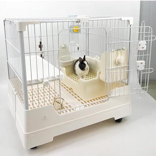 kaninchenställe Haustier-Kaninchenstall,Kaninchenhasenkäfig,Kleintier-Metallkäfig Mit Rädern,Abnehmbarer Plattform Und Herausziehbarem Tablett For Frettchen Große Ratten Meerschweinchen Und Chinchilla von HhYyLr