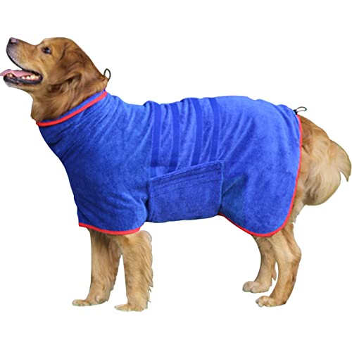 Hunde-Trockenmantel – schnell trocknender Hundemantel – Mikrofaser-Hundetrockentasche, super saugfähiger Haustier-Bademantel, verstellbares Halsband und Bauchgurt, schnell trocknender Mantel, von HhiMyOct