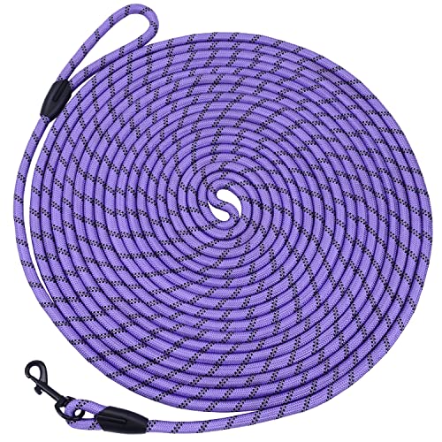 Hi Kiss Checkcord Hundeleine für Gehorsamkeitstraining, Agility-Leine, 4,6 m, 6,1 m, 9,1 m, 15,2 m, Violett von Hi Kiss