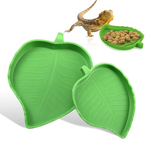 2Pcs Schildkröte Wasser Schalen Reptilien Fütterung Dish Blatt Form Reptilien Futter Wasser Schüssel Fütterung und Wasser Dish Reptilien Zubehör von Hi.FANCY