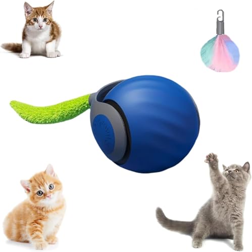 HiCWX Speedy Tail 2.0, Speedy Tail Katzenspielzeug, interaktives Katzenspielzeug, intelligenter interaktiver Katzenspielzeugball, zwei Geschwindigkeitseinstellungen, automatisch beweglicher von HiCWX