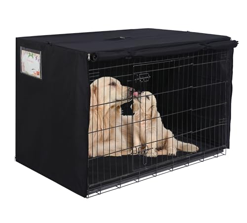 HiCaptain Abdeckung für Hundekäfige, Polyester, strapazierfähig, winddicht, für Drahtkäfige, für drinnen und draußen, 76,2 cm, Größe S (Grau) von HiCaptain