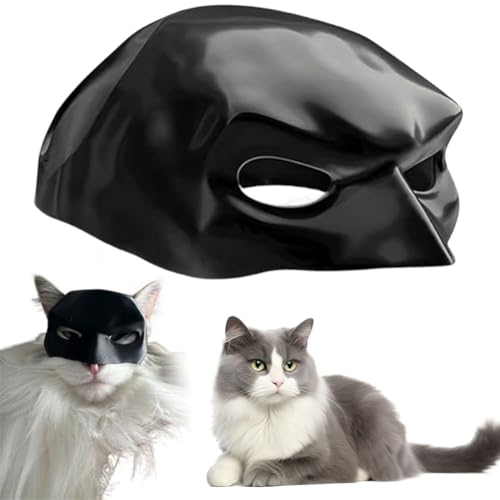 Batcat Maske Cat Mask Katzenbekleidung Lustige Schwarze Fledermausmaske für Katzen Haustierkostüm für Halloween oder den Täglichen Spaß von HiGropcore