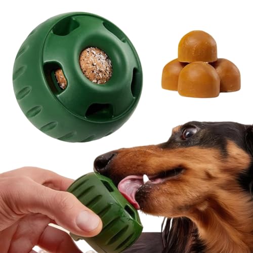 Schleckball Für Hunde Hunde Kauspielzeug Futterball Für Hunde Kauspielzeug Für Hundefutterspender,Interaktives Hunde Ball Spielzeug für Hunde Wiederverwendbares,Ihren Welpen Abzulenken (Einzelpackung) von HiGropcore