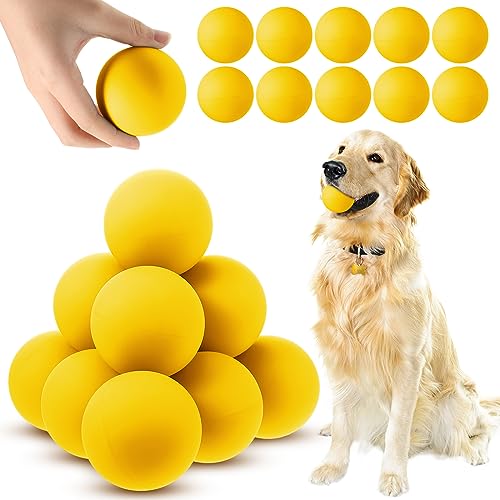 Hiboom 15 Stück Naturkautschuk-Hundebälle, praktisch Training, Apportieren, Beißen, Kauspielzeug, 6,1 cm, Bälle für kleine, mittelgroße und große Hunde, leicht, langlebig, federnd, schwimmend, für von Hiboom