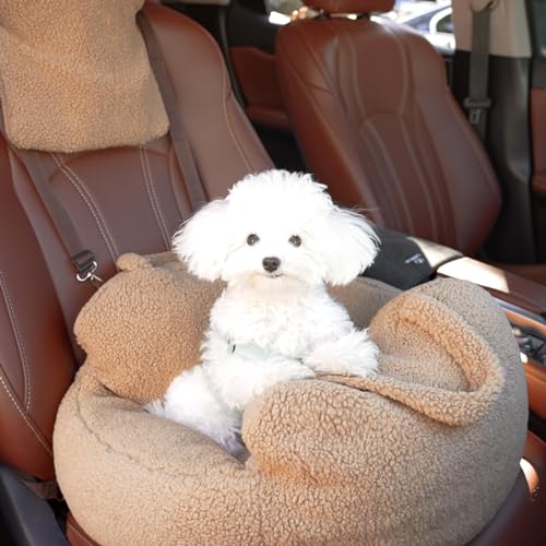 Hunde-Autositze für kleine Hunde, erhöhter Sicherheits-Autositz, Hunde-Autobett für kleine, mittelgroße Hunde mit einem Gewicht von 10–6,8–11,3 kg, volle Unterstützung, Comy-Hundesitz mit abnehmbarem von HibroPet
