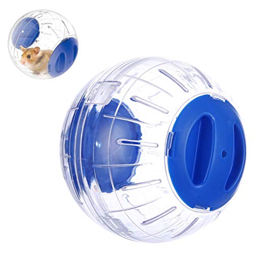 Hamsterball Kleintiere Mini Transparent Design Hamster Crystal Laufbälle Spielzeug Kleines Haustier Übungsbälle 12cm Mini transparentem Kunststoff Hamster Gymnastikball(Blau) von Hidyliu