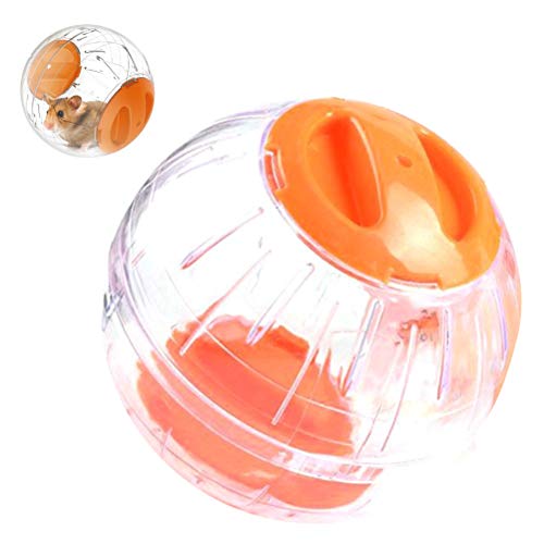 Hamsterball Kleintiere Mini Transparent Design Hamster Crystal Laufbälle Spielzeug Kleines Haustier Übungsbälle 12cm Mini transparentem Kunststoff Hamster Gymnastikball(Orange) von Hidyliu