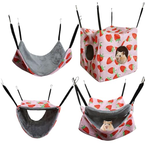 Hiemible Hamster Hängematte für Käfig | Gemütlicher Eichhörnchen Hängematten Liegeplatz | Abnehmbares Kleintier Schlafhaus Hiemible Hamster Hängematte für Käfig | Gemütlicher Eichhörnchen Hängematten Liegeplatz | Abnehmbares Kleintier Schlafhaus von Hiemible