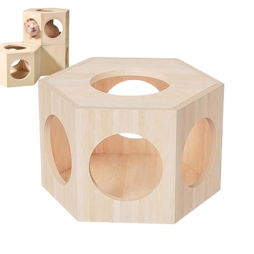 Hiemible Hamster Versteck Aus Holz - Kleintierhäuser | Käfigzubehör Tierbedarf Labyrinth Für Mäuse Lemminge Gerbils Chinchillas Zwergkleintiere Hiemible Hamster Versteck Aus Holz - Kleintierhäuser | Käfigzubehör Tierbedarf Labyrinth Für Mäuse Lemminge Gerbils Chinchillas Zwergkleintiere von Hiemible