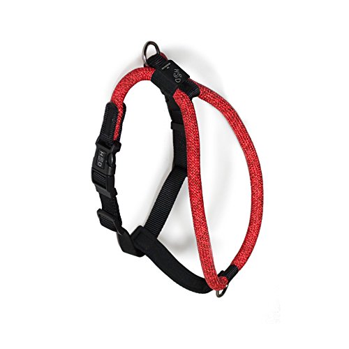 High5Dogs, Ergonomisches Geschirr Orange für Outdoor-Aktivitäten, verstellbar von 51 bis 61 cm, mit gepolsterten Schultergurten und verstärkter Sicherheit, Größe S-M, Farbe Orange, Modell Leisure Rope von High5Dogs