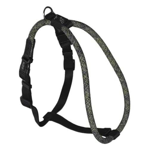 High5Dogs, Ergonomisches Geschirr für Freizeit, verstellbar von 41 bis 53 cm, entworfen für Komfort und Sicherheit, ideal für Wandern und Klettern, Farbe: Schwarz, Größe S, Modell Leisure Rope von High5Dogs