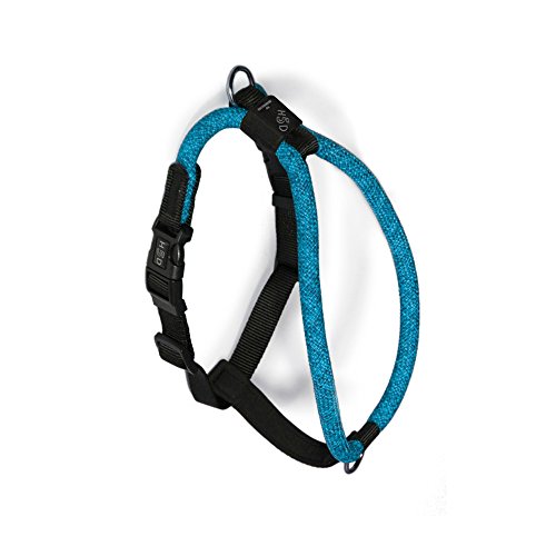 High5Dogs, Ergonomisches Geschirr für Hunde, verstellbar von 51 bis 61 cm, aus langlebigen Materialien, verstärkte Sicherheit, modernes Design, Farbe Blau, Größe S-M, Modell Leisure Rope von High5Dogs