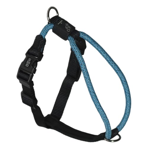 High5Dogs, Ergonomisches Geschirr für Outdoor-Aktivitäten, verstellbar von 71 bis 95 cm, aus langlebigem Nylon, verstärkte Sicherheit, modernes Design, Farbe Blau, Größe L, Modell Leisure Rope von High5Dogs