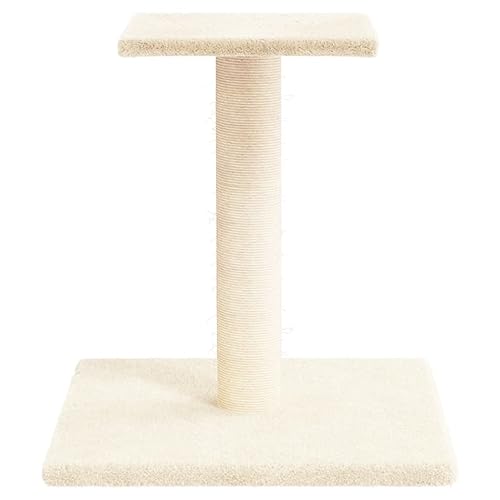 Higsose Innenbereich Aktivitätskratzbäum mit Plattform Creme 34,5x34,5x38 cm Holz&Plüsch Klassische Katzen-Spielplatz mit Plattformen Tätigkeitsbereich für Haustiere Katzen Entspannen von Higsose