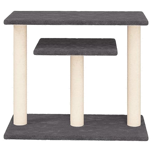 Higsose Innenbereich Aktivitätskratzbäum mit Plattformen 60x34,5x62,5 cm Holz&Plüsch Praktisches Katzen-Spielplatz mit Plattformen Tätigkeitsbereich für Haustiere Entspannen Dunkelgrau von Higsose