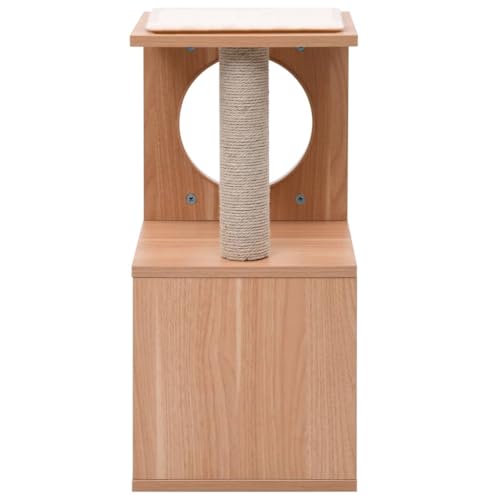 Higsose Innenbereich Aktivitätskratzbäum mit Sisal-Kratzmatte Weiß 30x30x60 cm Multifunktional Katzen-Spielplatz mit Plattformen Tätigkeitsbereich für Haustiere Stabil Basis Holz&MDF&Kunstfell von Higsose