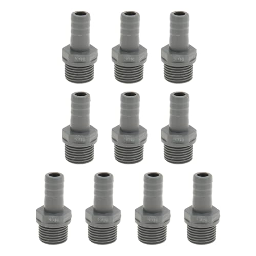 Hihaha Kunststoff-Schlauchstutzen 0,5" 1/2" G Männliches Gewinde Gerader Rohrverbinder Grau 10 Stück Hihaha Kunststoff-Schlauchstutzen 0,5" 1/2" G Männliches Gewinde Gerader Rohrverbinder Grau 10 Stück von Hihaha