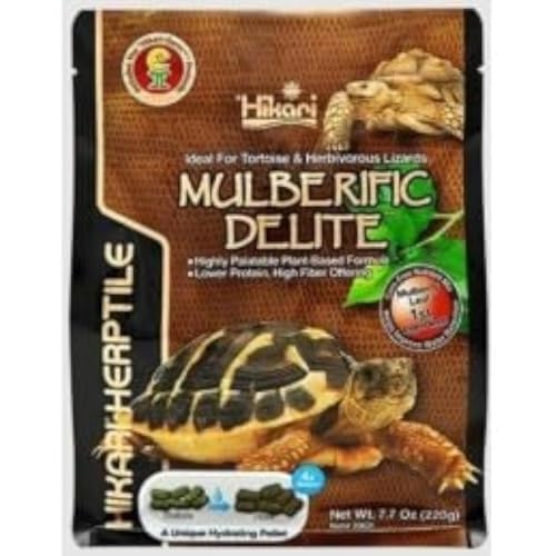 Hikari Mulberific Delite Schildkrötenfutter & Leguan/pflanzenfressende Eidechse probiotische Pellets (220 g) von Hikari