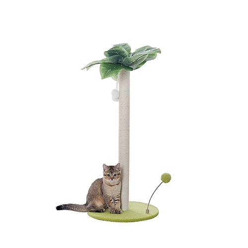 Kratzbaum für Katzen, Kratzbaum mit Sisalseil, künstliche Banyanblätter, Kratzbaum für Katzen, Krallen von Hilarious