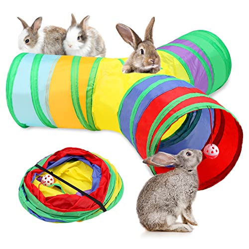 Hileyu Katzen Tunnel Set Spielzeug 3 Wege Katzenspielzeug Katzentunnel Hundenspielzeug Spieltunnel FüR Katzen,Welpen,Kaninchen,Kleine Hunde,Chinchilla, Hamster, Meerschweinchen von Hileyu