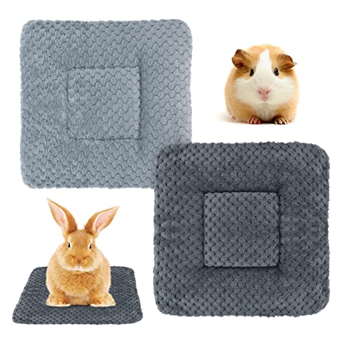 Hileyu Kleintierplüschbett 2 Stück warme Flauschige Welpendecke Fleece Kaninchen Meerschweinchenkissen Bett Schlafmatte für Welpe Hund Kätzchen Hase Chinchilla, Eichhörnchen Hamster 30 * 30cm von Hileyu