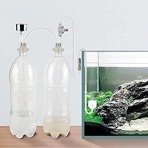 CO2 Generator System Kits, DIY CO2 Aquarium Regler CO2 Kits für Aquarium Moospflanzen CO2 Zubehör mit Manometer Lufteinstellventil D201 von Hilitand