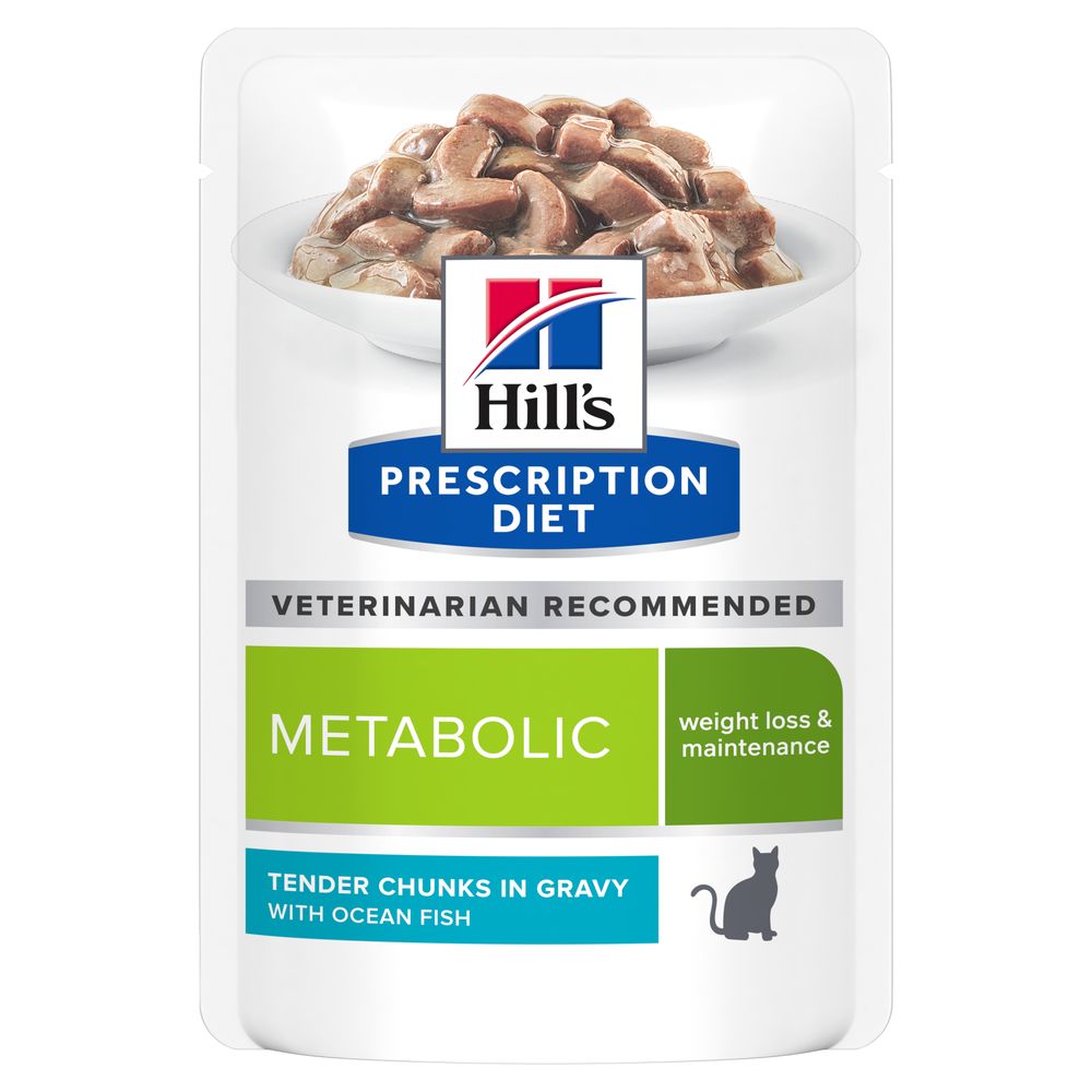 24 + 12 gratis! 36 x 85 g Hill’s Prescription Diet - Metabolic mit Meeresfisch von Hill's Prescription Diet