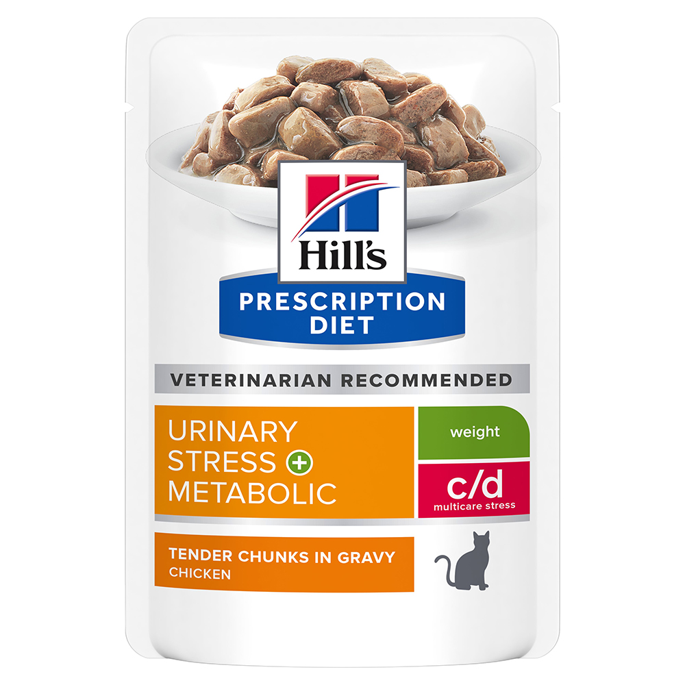 24 + 12 gratis! 36 x 85 g Hill’s Prescription Diet  - c/d Multicare Stress + Metabolic mit Huhn von Hill's Prescription Diet