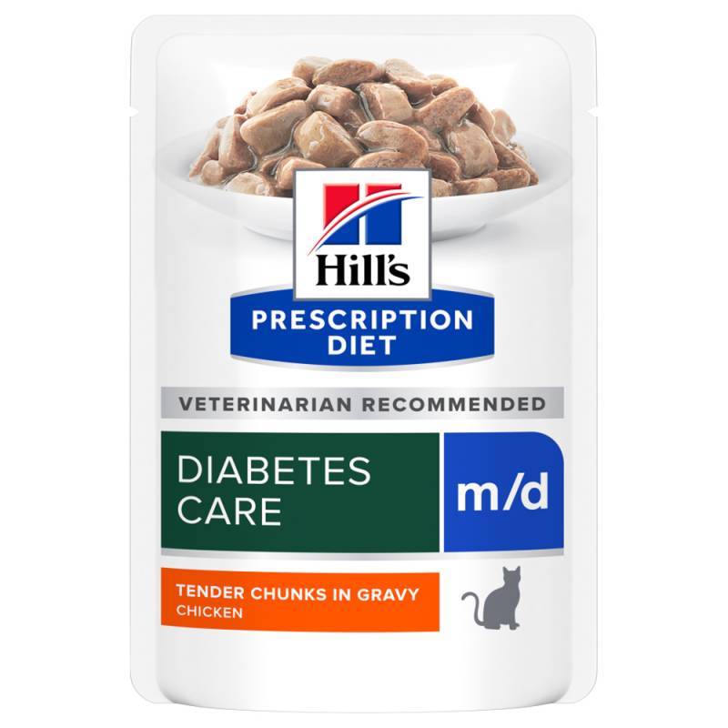 24 + 12 gratis! 36 x 85 g Hill’s Prescription Diet - m/d mit Huhn von Hill's Prescription Diet