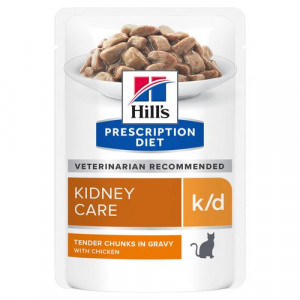 Hill&apos;s Prescription Diet K/D Kidney Care Nassfutter für Katzen mit Huhn (Frischebeutel) 1 Karton (12 x 85 g) von Hill&apos;s Prescription Diet