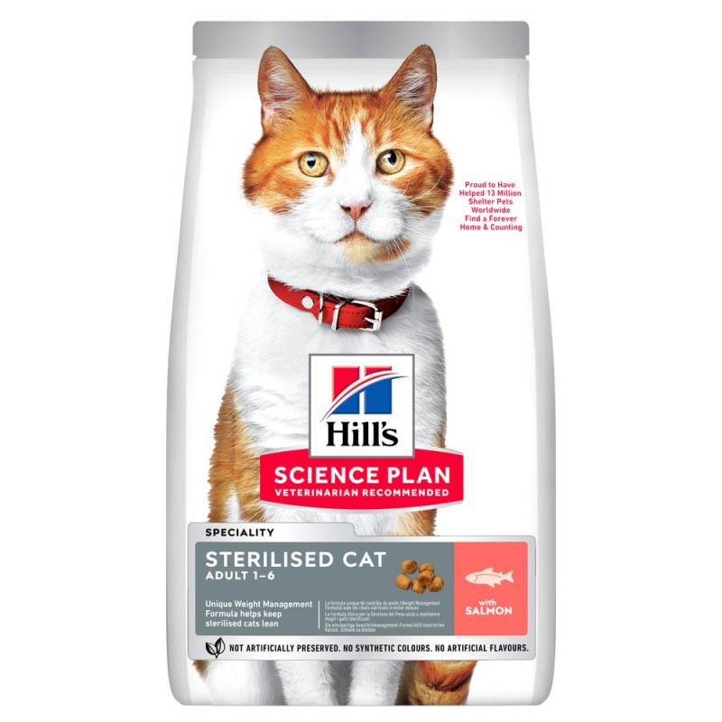 2 kg gratis! 10 kg Hill's Science Plan Adult - Sterilised Lachs von Hill's Science Plan