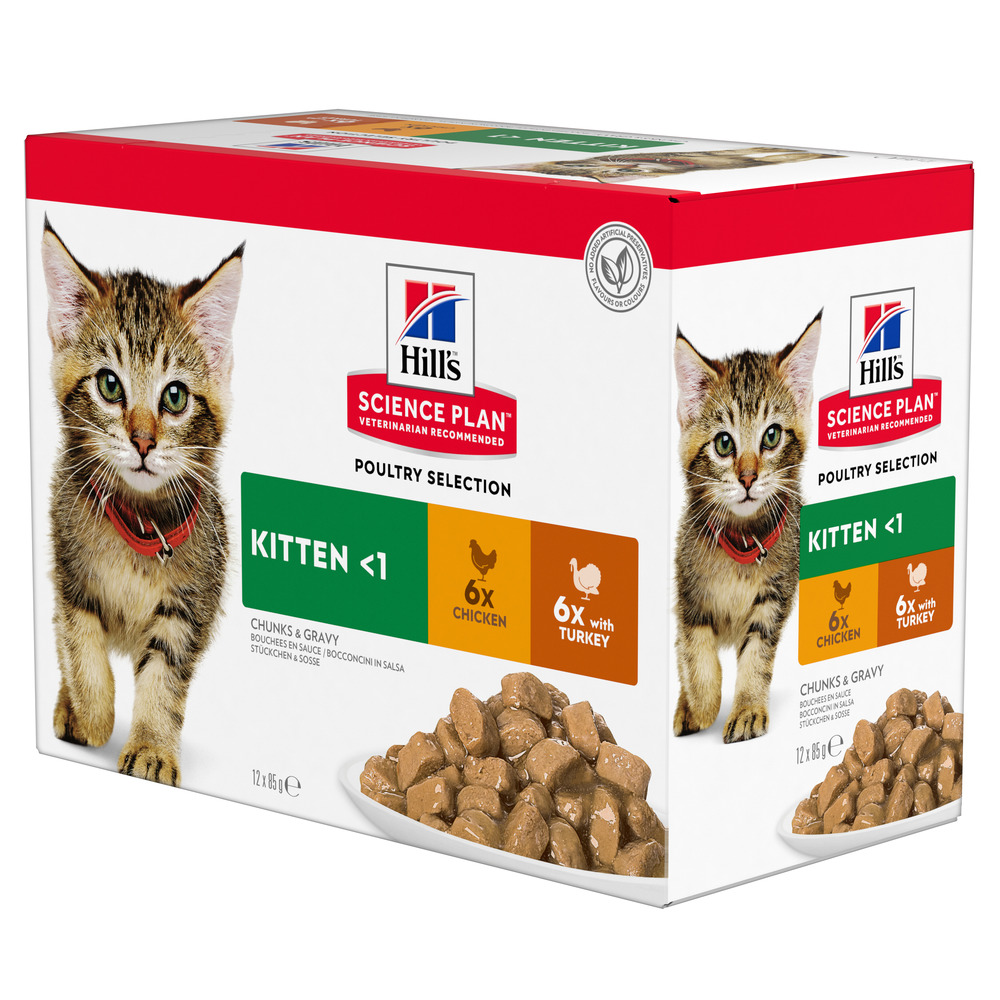 9 + 3 gratis! 12 x 85 g Hill's Science Plan - Kitten: Geflügelauswahl von Hill's Science Plan