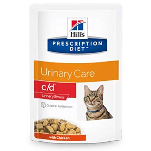 HILL S Prescription Diet c/d Urinary Stress Huhn, Nassfutter für Katzen, 12 Beutel à 85 g von HILL S