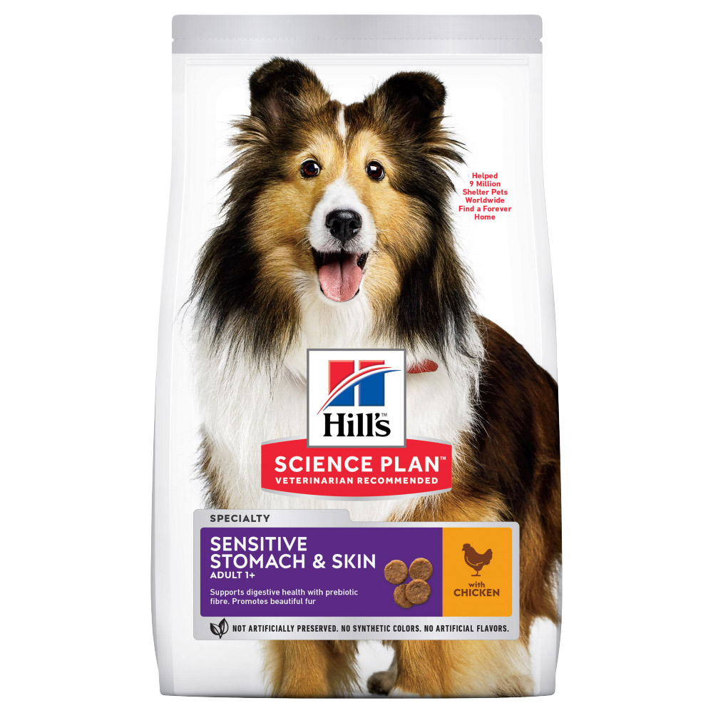 Hill's Science Plan Adult 1 + Sensitive Stomach & Skin Medium mit Huhn - Sparpaket: 2 x 14 kg von Hill's Science Plan