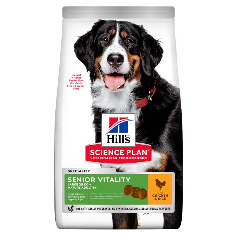 Sparpaket Hill's Science Plan 2 x Großgebinde - Senior Vitality Large Breed mit Huhn (2 x 14 kg) von Hill's Science Plan