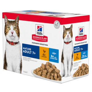 Hill&apos;s Mature Adult 7+ Kombi Huhn Seefisch Katzen-Nassfutter 85 g 5 Kartons (60 x 85 g) von Hill&apos;s