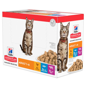 Hill&apos;s Adult Favourite Selection Multipack Katzen-Nassfutter 85 g 1 Karton (12 x 85 g) von Hill&apos;s