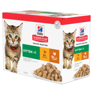 Hill&apos;s Kitten Poultry Selection Combi Huhn Truthahn Katzen-Nassfutter 1 Karton (12 x 85 g) von Hill&apos;s