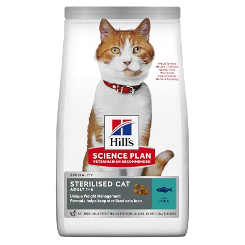 Hills Pet Nutrition S.L. SP Feline Sterilised Young Adult Atun, 3 kg, 604129, 800 g von Hill's