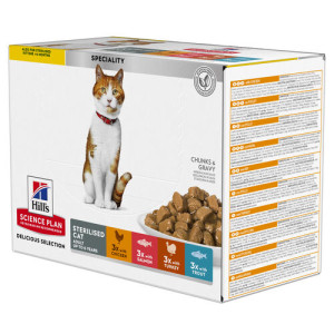 Hill's Adult Sterilised Cat Multipack Katzen-Nassfutter 85g 1 Karton (12 x 85 g) von Hill&apos;s